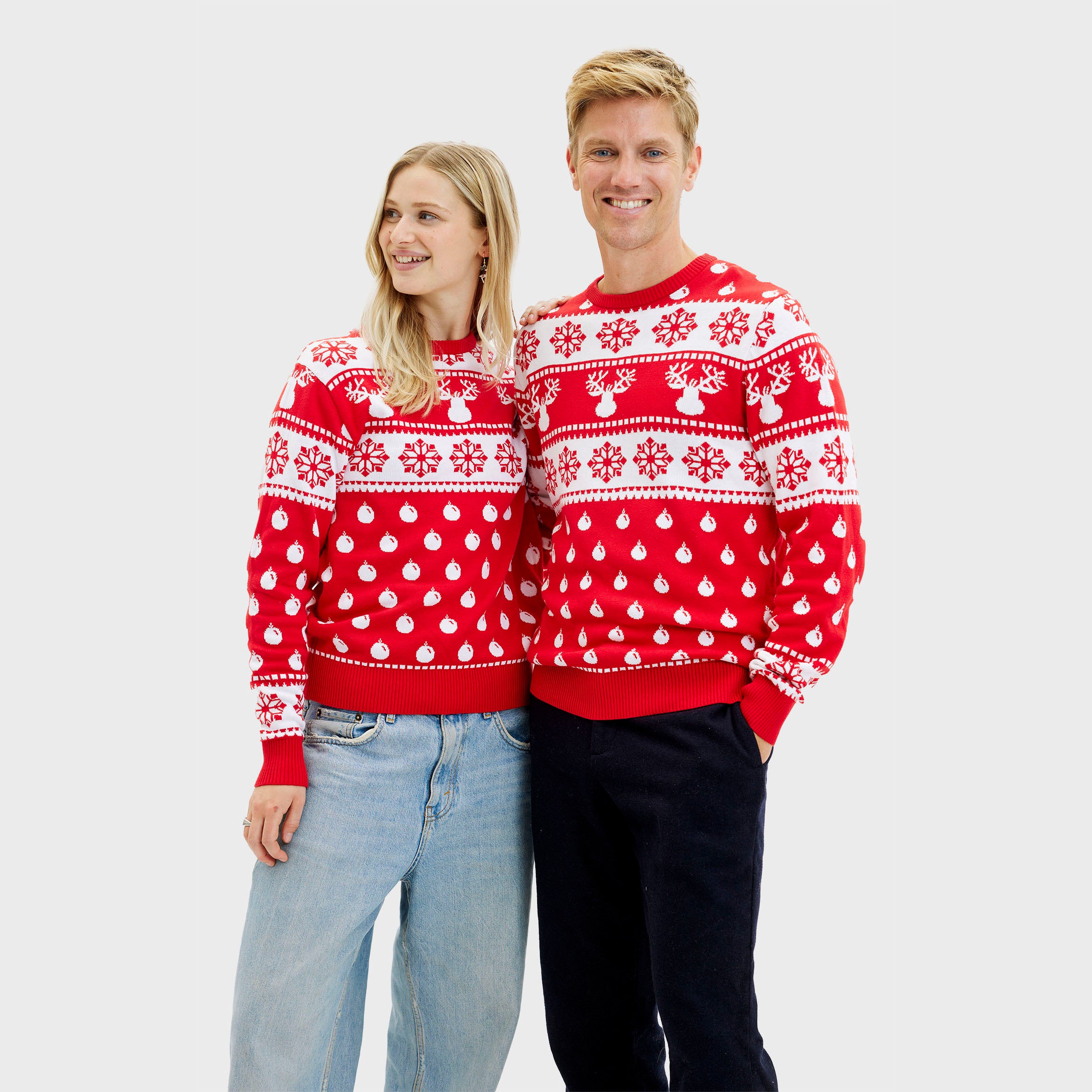 Den Klassiske Julegenser Rød - Dame.