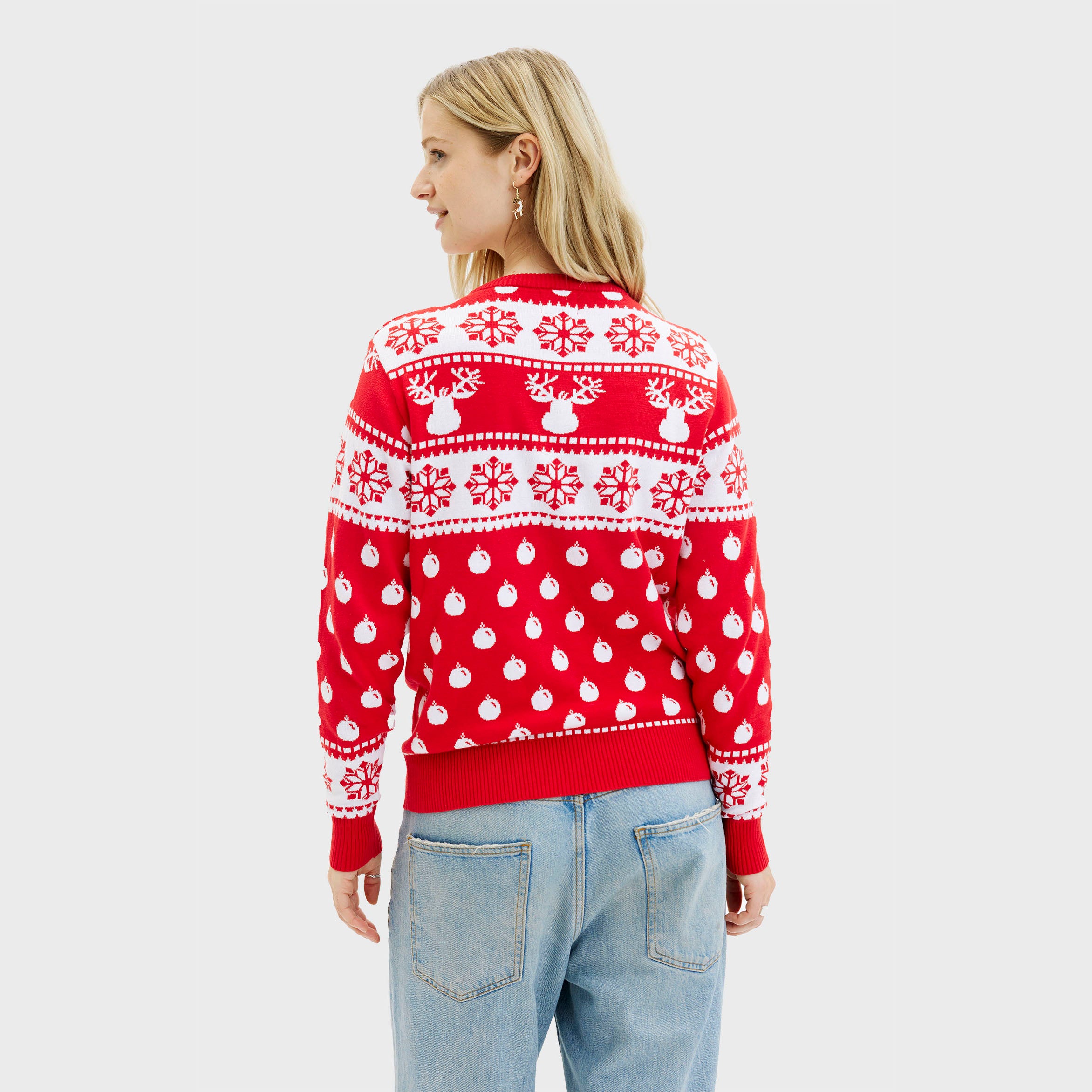 Den Klassiske Julegenser Rød - Dame.