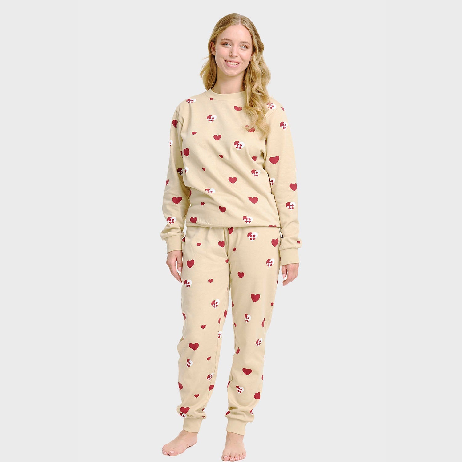 Julehjerte sweatset – Dame