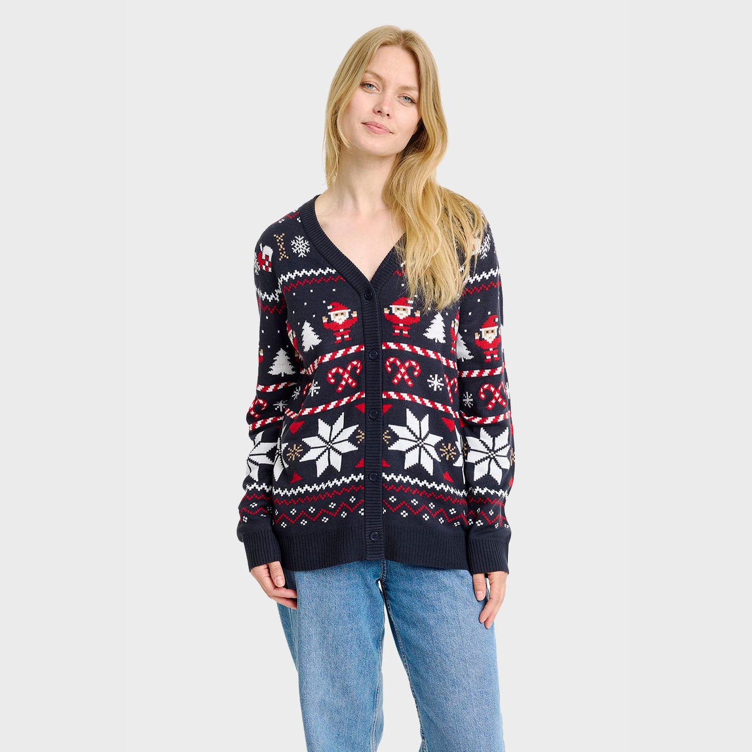 Santa’s julecardigan – Dame