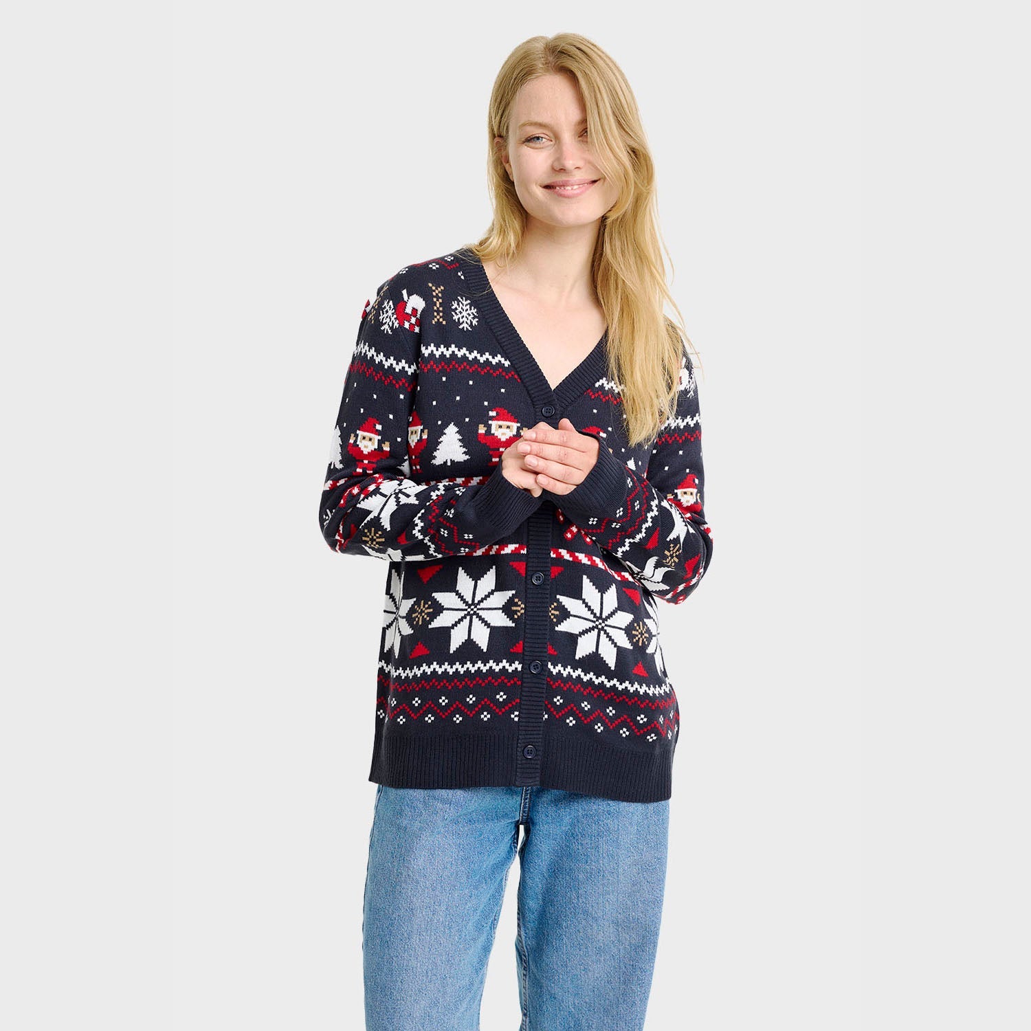 Santa’s julecardigan – Dame