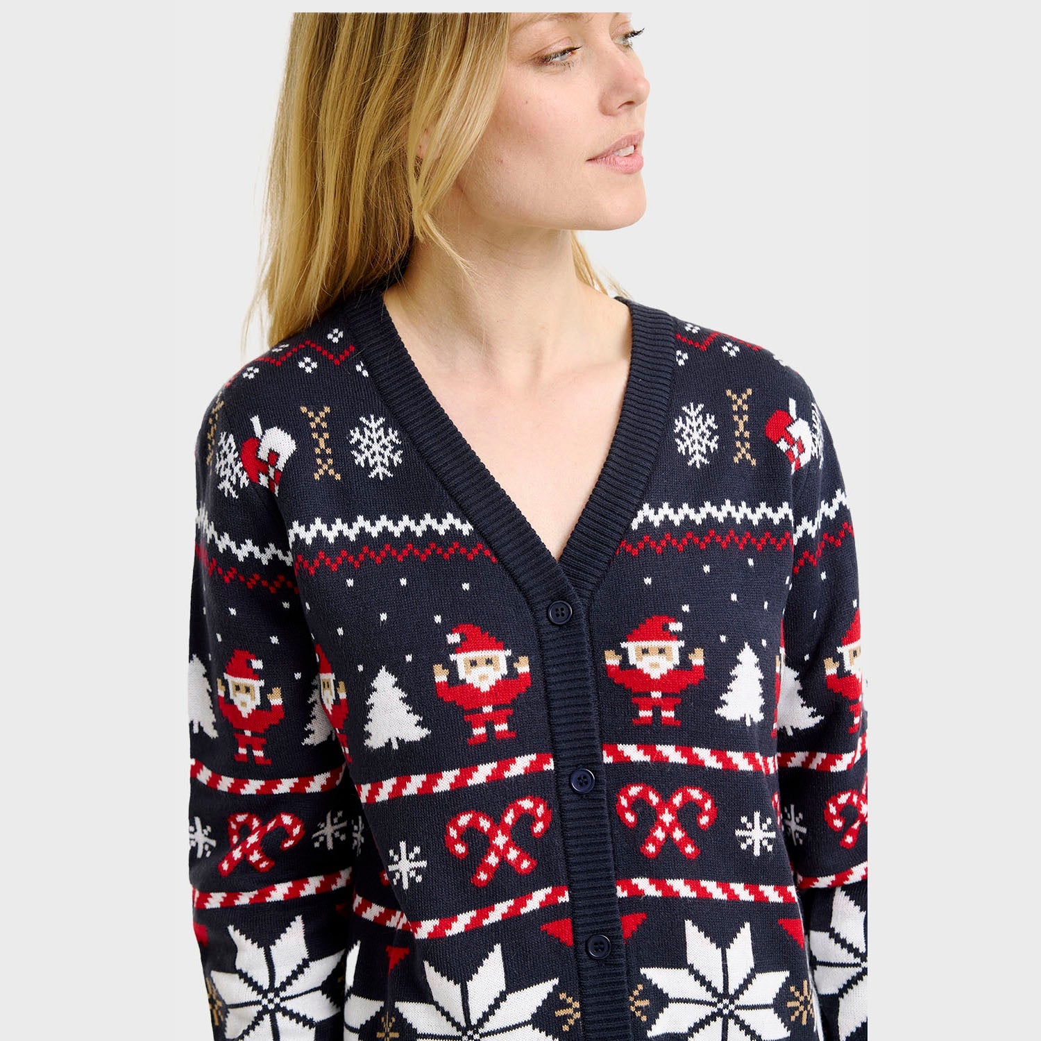 Santa’s julecardigan – Dame