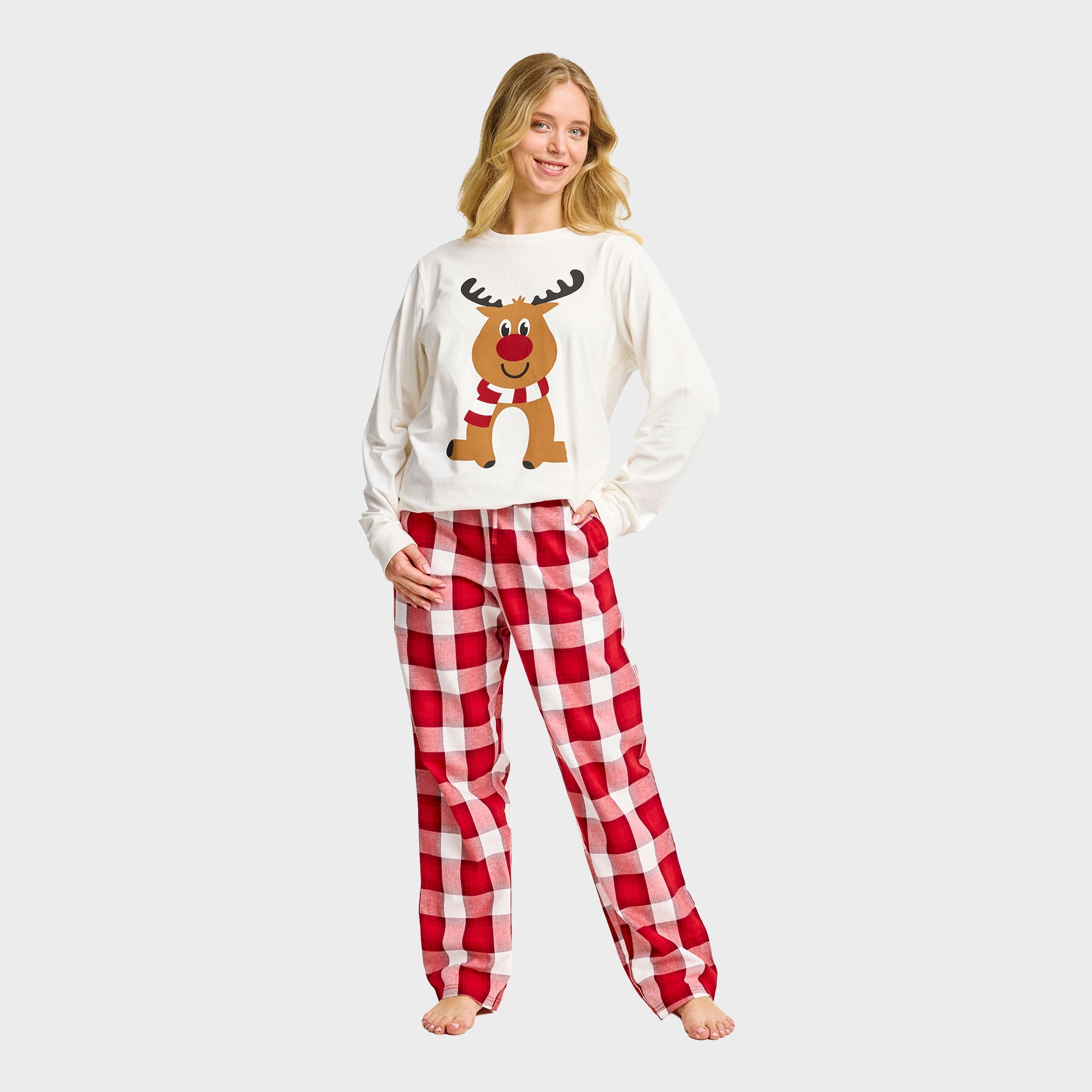 Reinsdyrets Flanell-Julepysj - Dame
