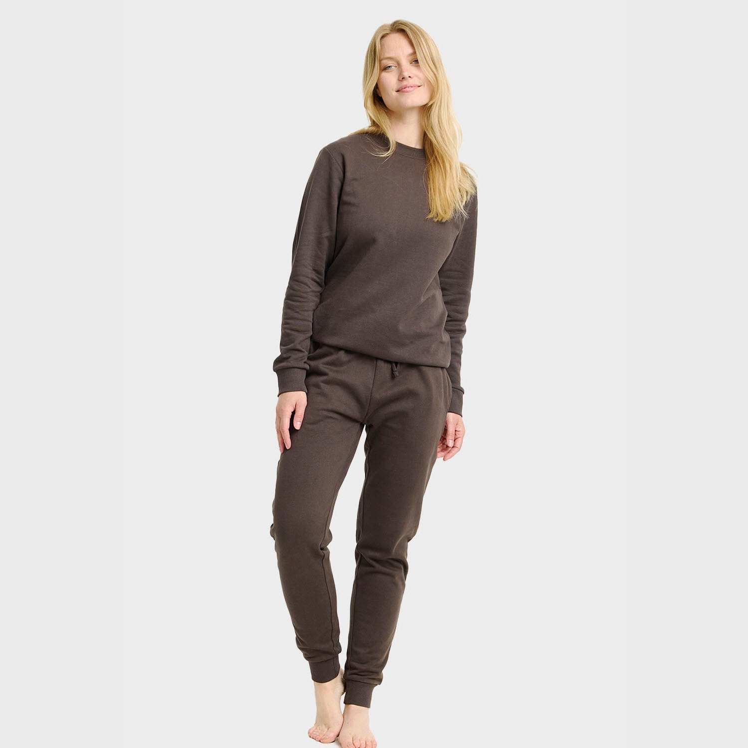 Brunt sweatset – Dame