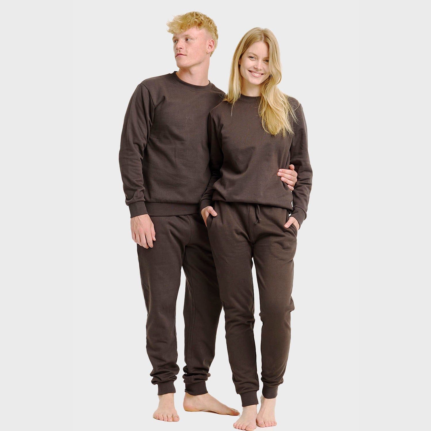 Brunt sweatset – Herre