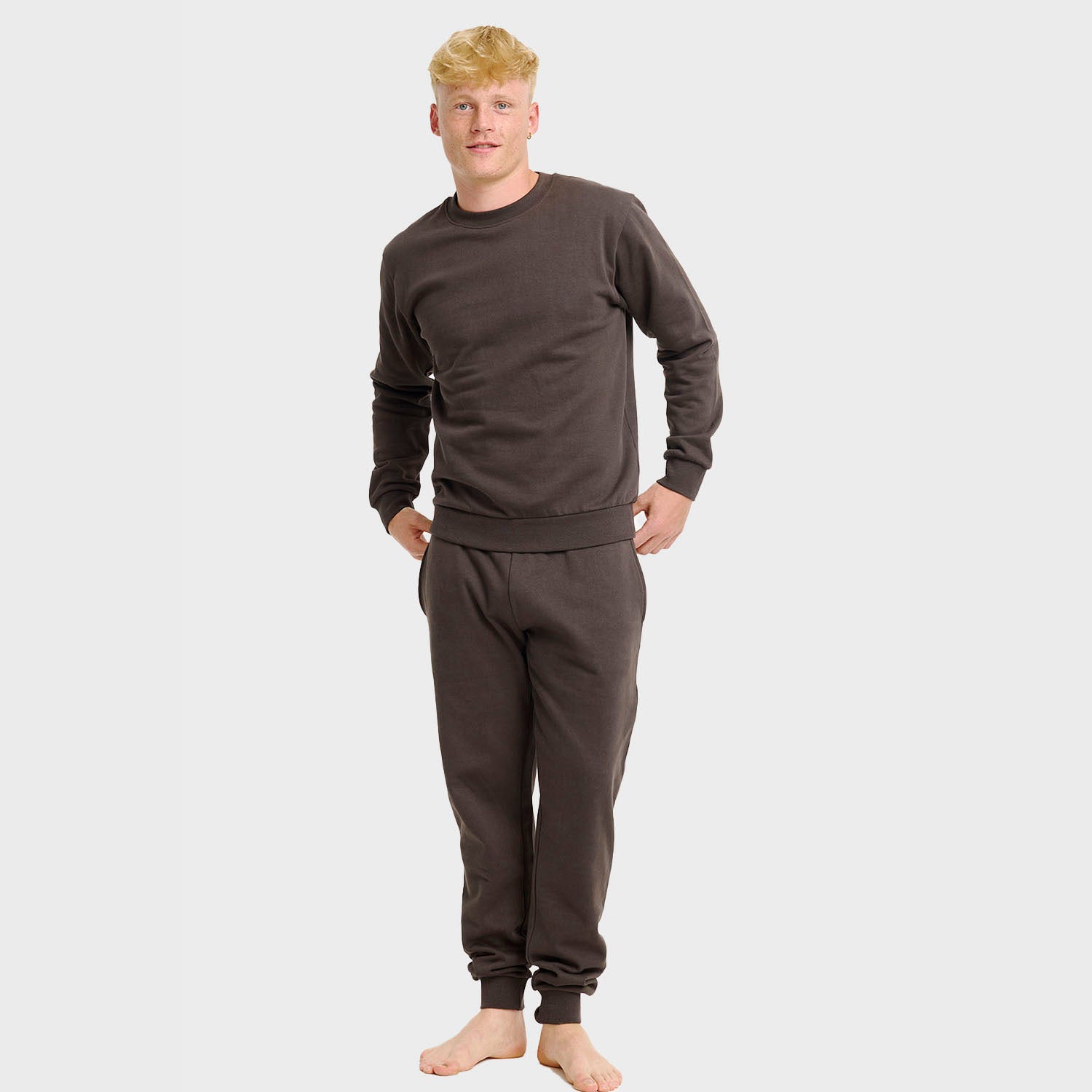 Brunt sweatset – Herre