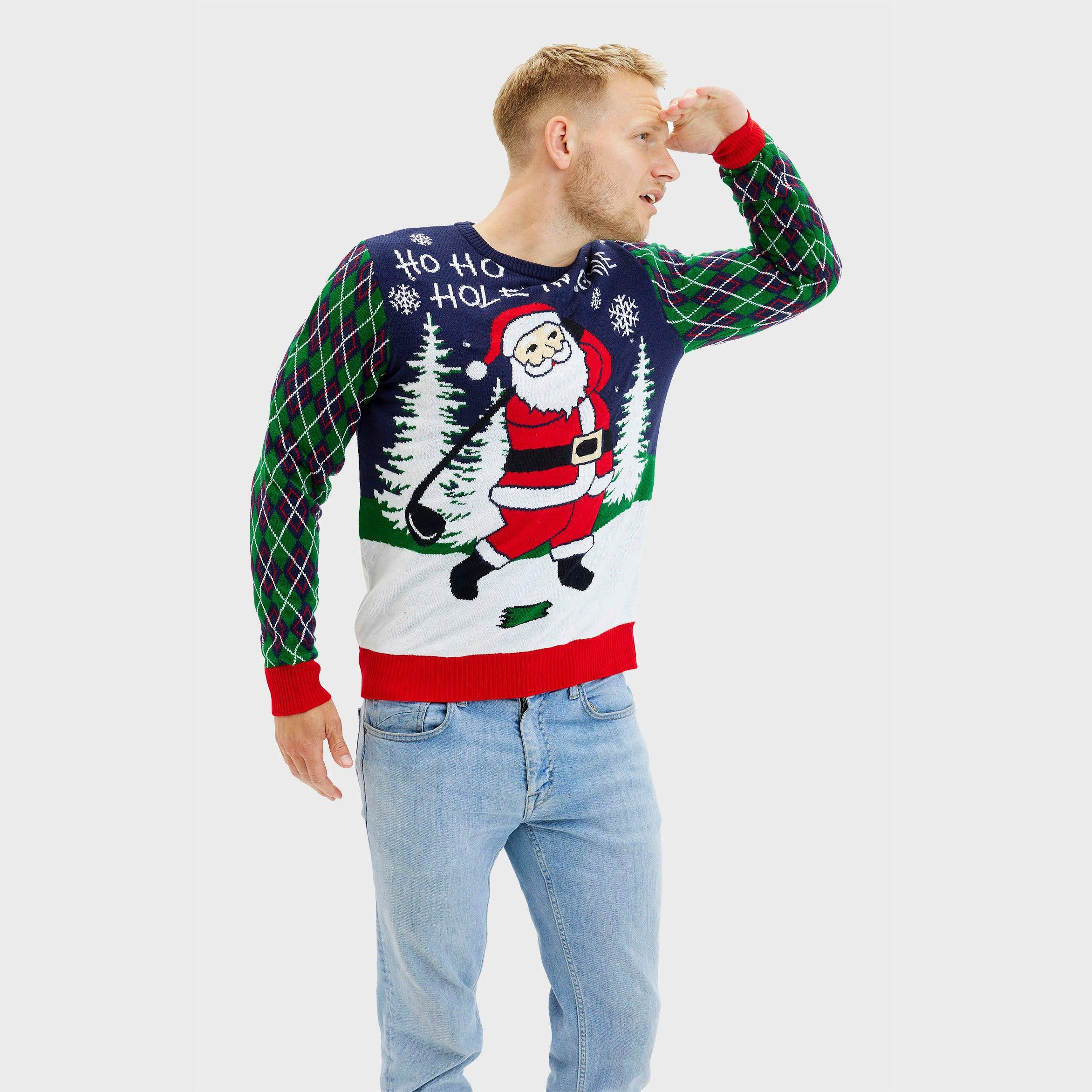 Ho Ho Hole In One Julegenser - Herre