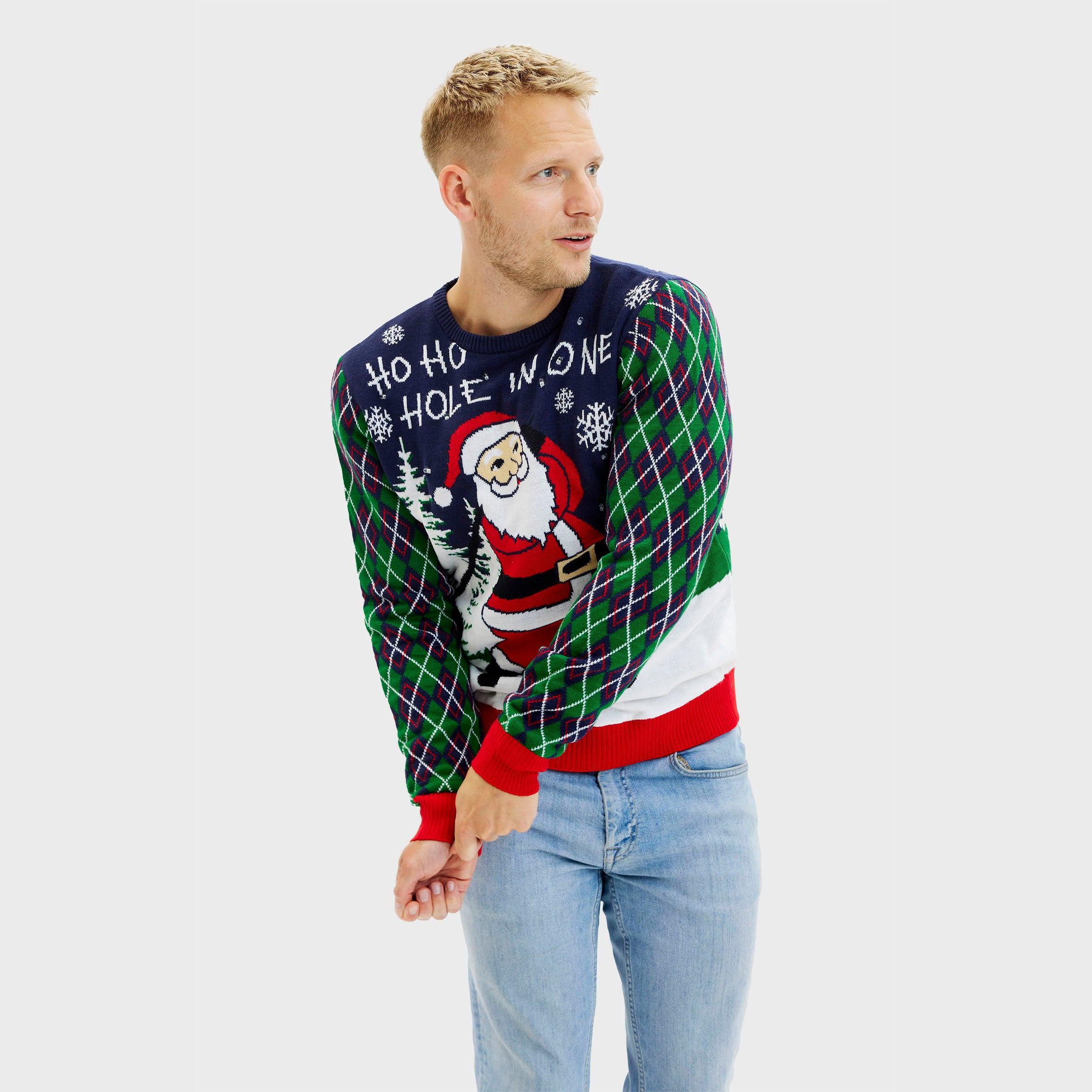 Ho Ho Hole In One Julegenser - Herre