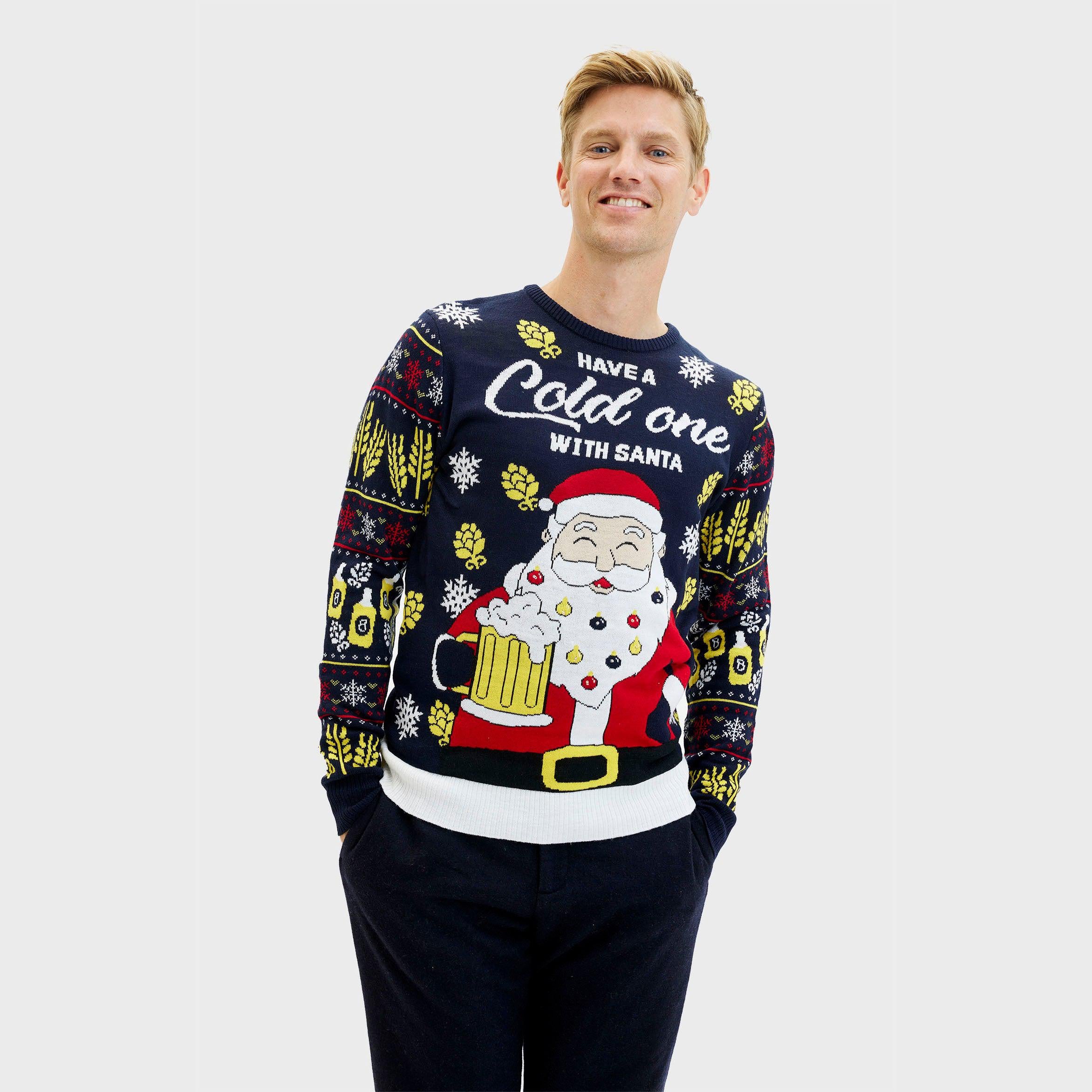 Have A Cold One With Santa Julegenser - Herre