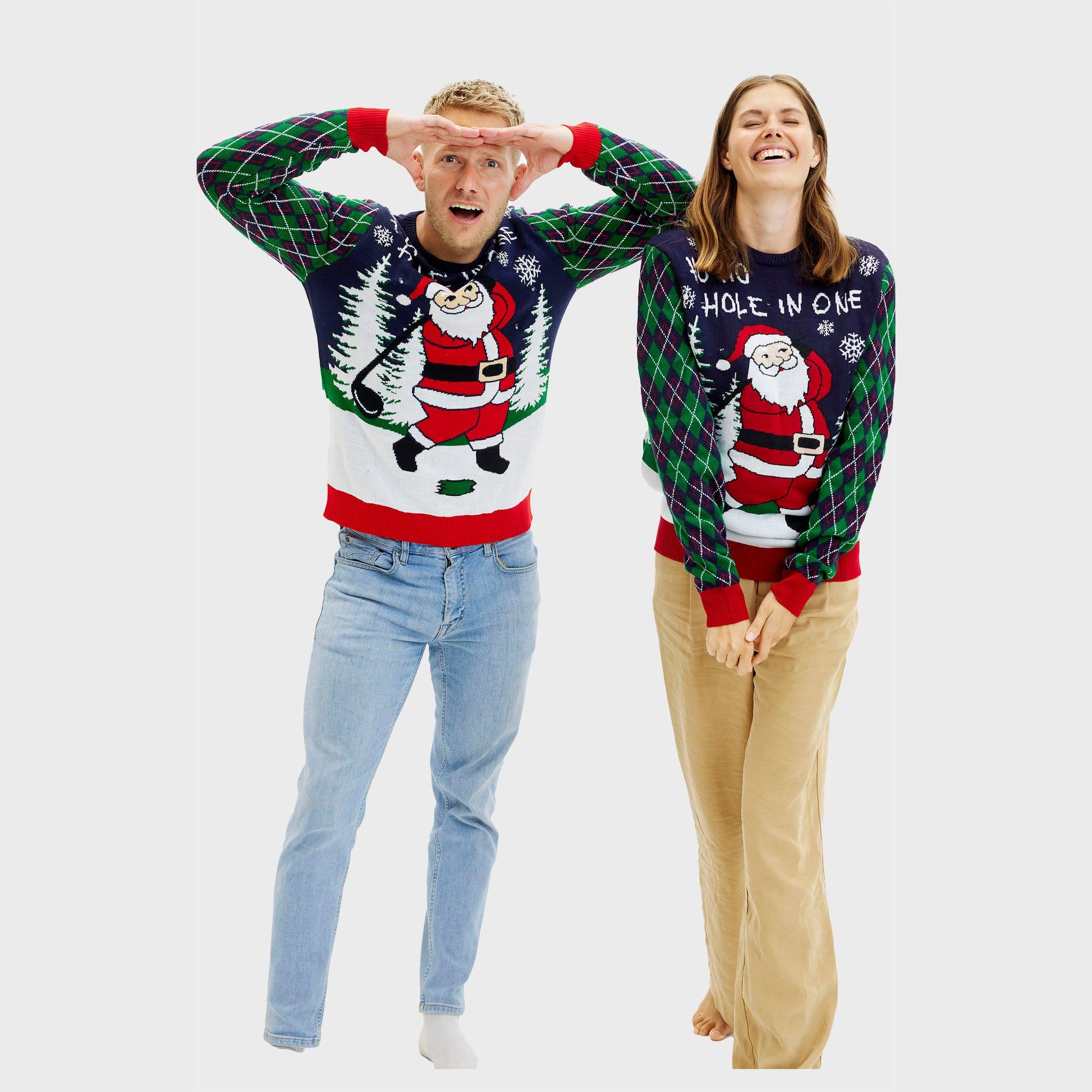 Ho Ho Hole In One Julegenser - Herre