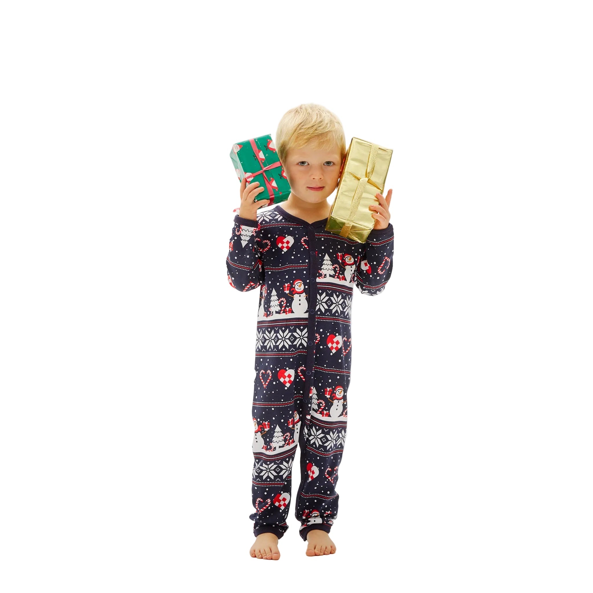 Christmas Heart jumpsuit navy til baby
