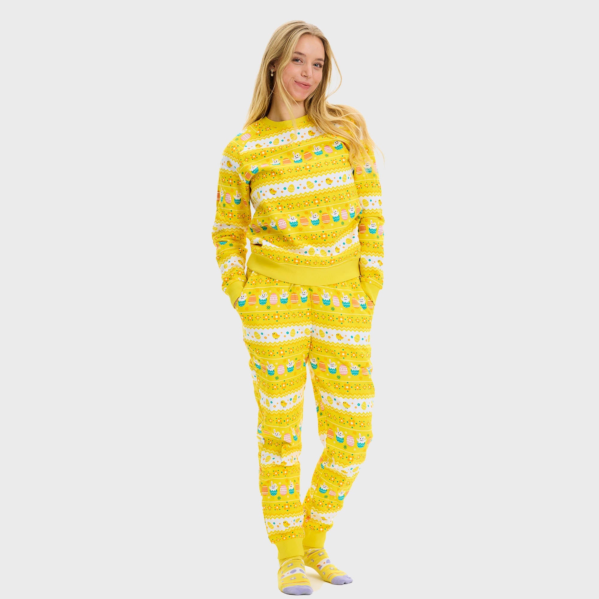 Påskesweatsuit Gul - Dame.