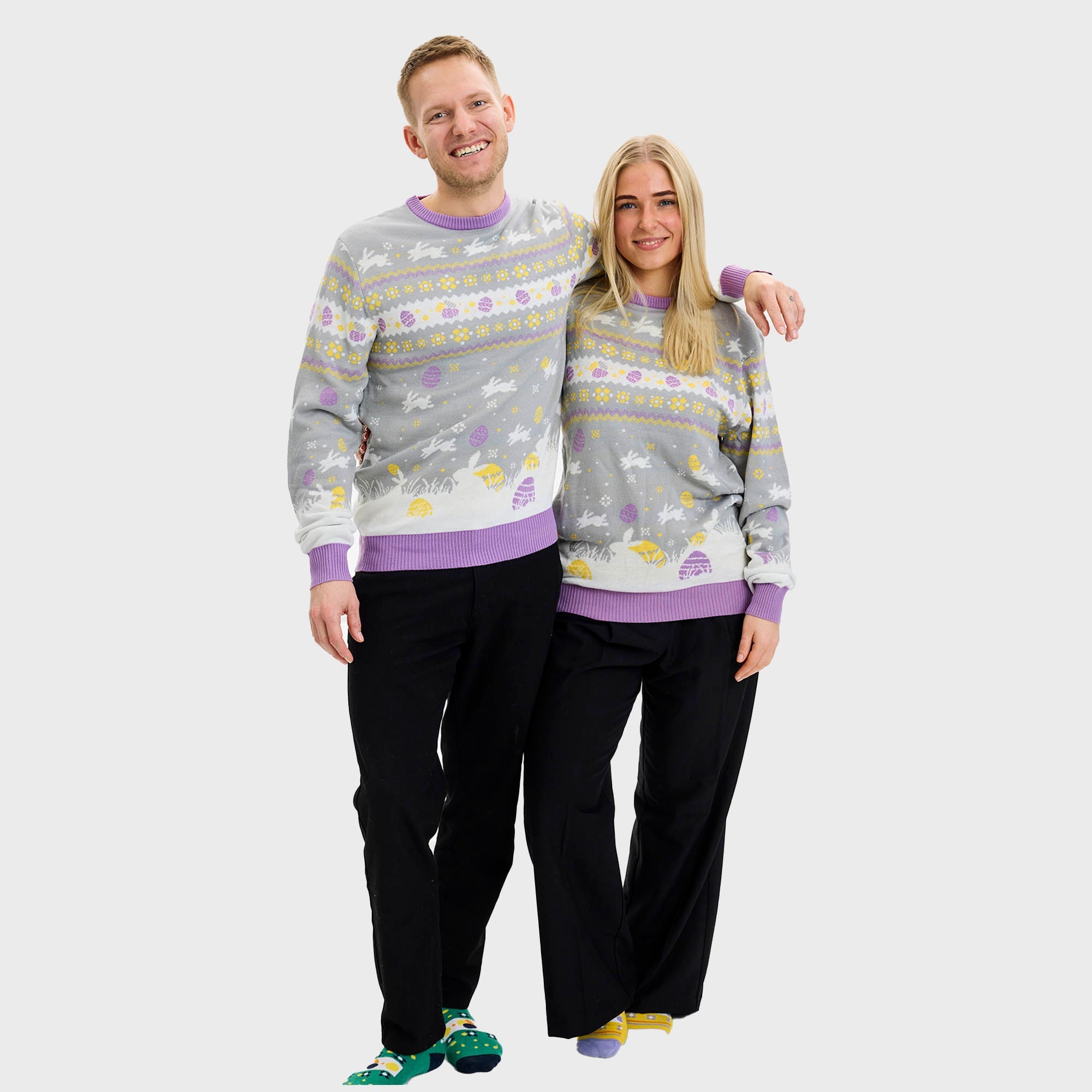 Den Cute Påskegenser Grå - Dame