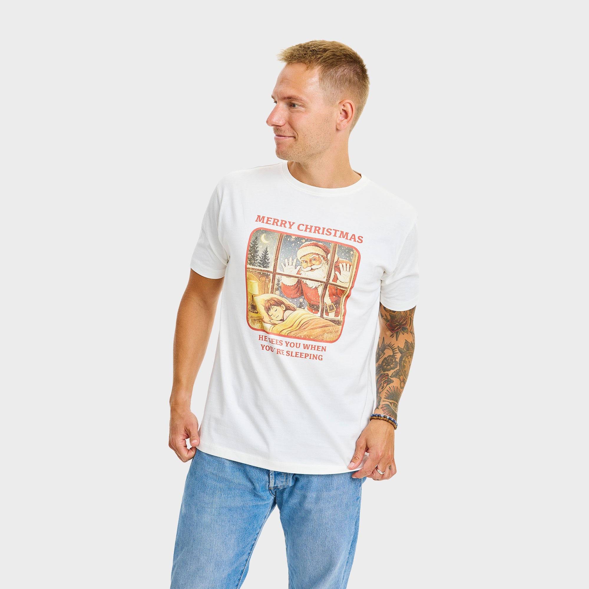 Santa Sees You T-shirt - Herre