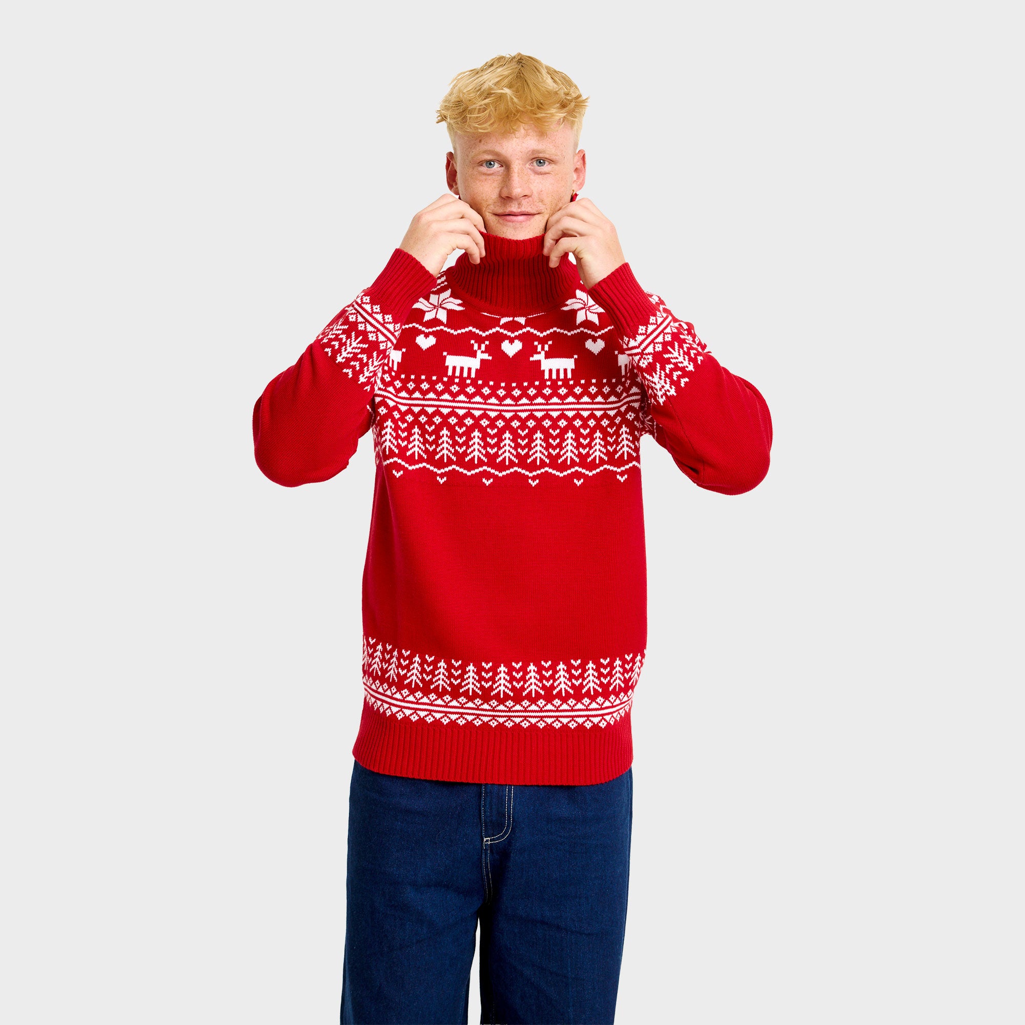 The greenlandish red turtleneck - Herre.
