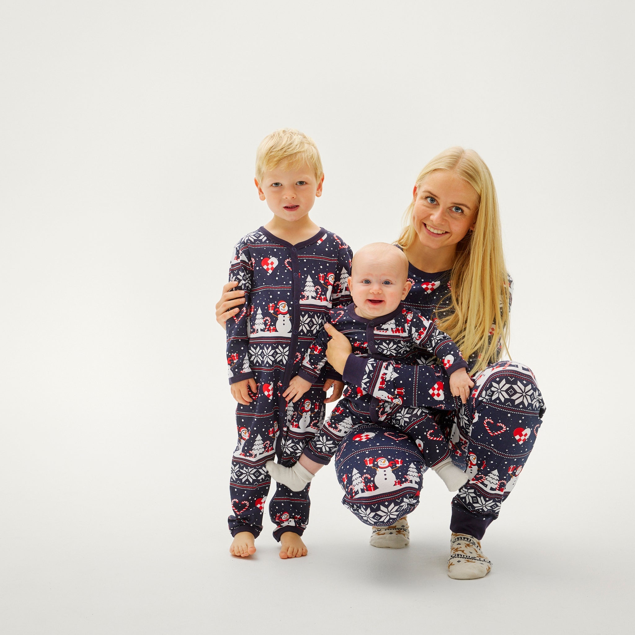 Christmas Heart Jumpsuit Navy - Baby.