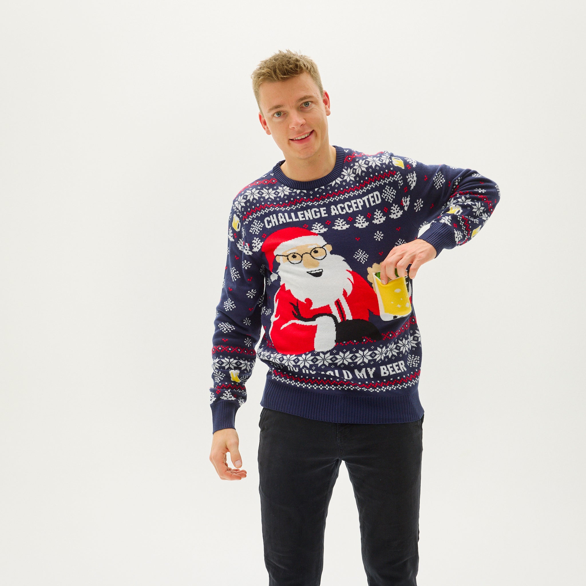Ho Ho Hold My Beer Sweater - Herre
